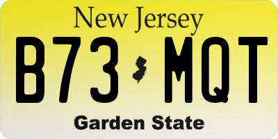 NJ license plate B73MQT