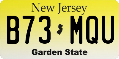 NJ license plate B73MQU