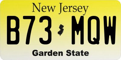 NJ license plate B73MQW