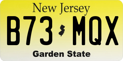 NJ license plate B73MQX