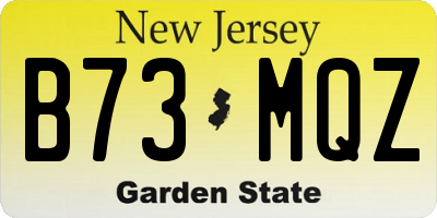 NJ license plate B73MQZ