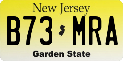NJ license plate B73MRA