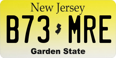 NJ license plate B73MRE