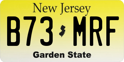 NJ license plate B73MRF