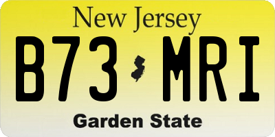 NJ license plate B73MRI
