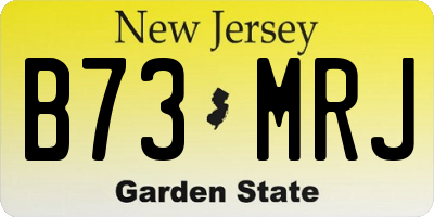 NJ license plate B73MRJ