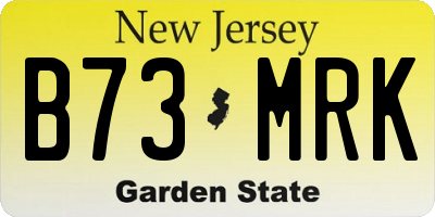 NJ license plate B73MRK