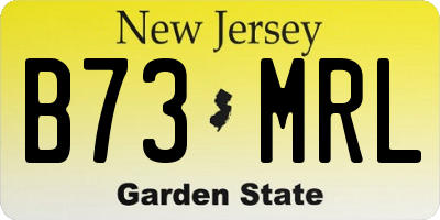 NJ license plate B73MRL