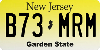 NJ license plate B73MRM