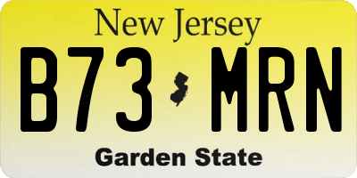 NJ license plate B73MRN