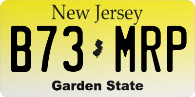 NJ license plate B73MRP