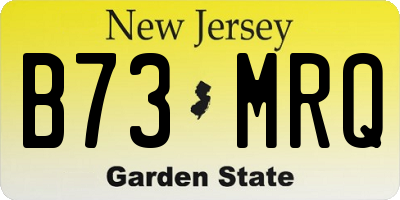 NJ license plate B73MRQ
