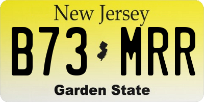 NJ license plate B73MRR