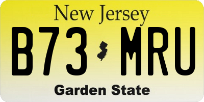 NJ license plate B73MRU
