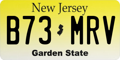 NJ license plate B73MRV