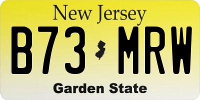 NJ license plate B73MRW