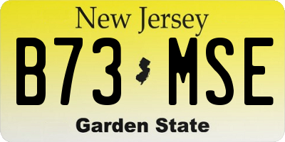 NJ license plate B73MSE