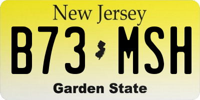 NJ license plate B73MSH