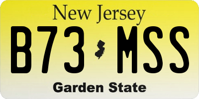 NJ license plate B73MSS