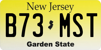 NJ license plate B73MST