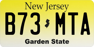 NJ license plate B73MTA