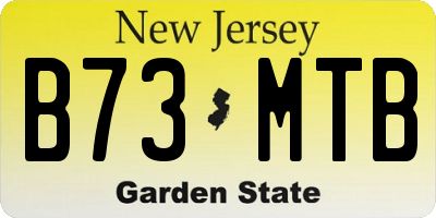 NJ license plate B73MTB