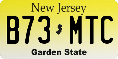 NJ license plate B73MTC
