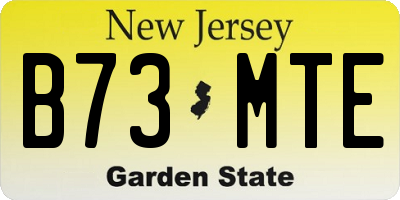 NJ license plate B73MTE