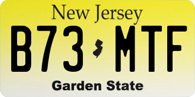 NJ license plate B73MTF