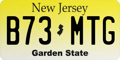NJ license plate B73MTG