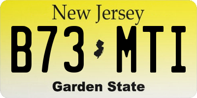 NJ license plate B73MTI