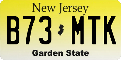 NJ license plate B73MTK