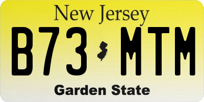 NJ license plate B73MTM
