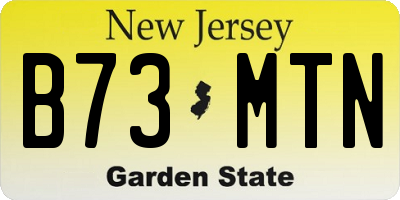 NJ license plate B73MTN