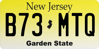 NJ license plate B73MTQ