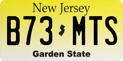 NJ license plate B73MTS