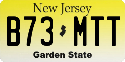 NJ license plate B73MTT