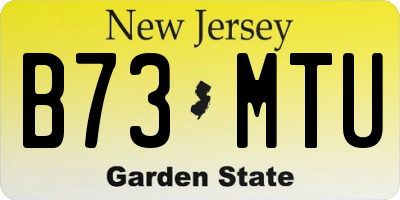 NJ license plate B73MTU