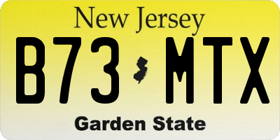 NJ license plate B73MTX