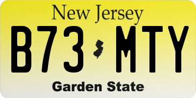 NJ license plate B73MTY