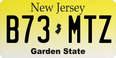 NJ license plate B73MTZ