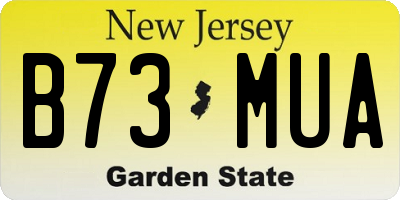 NJ license plate B73MUA