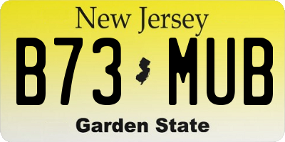 NJ license plate B73MUB