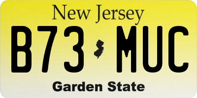 NJ license plate B73MUC