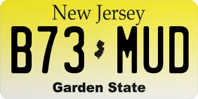 NJ license plate B73MUD
