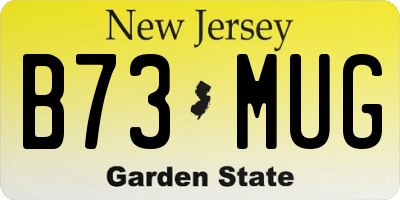 NJ license plate B73MUG