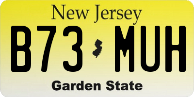 NJ license plate B73MUH