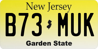 NJ license plate B73MUK