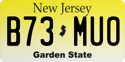 NJ license plate B73MUO