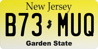 NJ license plate B73MUQ